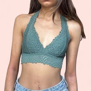 Aeropostale Teal Lace Halter Bralette